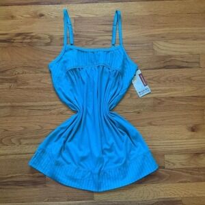 NWT Y2K Teal Cami Tank/Mini Dress Size M 2000s Mermaid Sirencore Babydoll